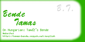 bende tamas business card